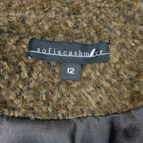 SOFIA CASHMERE Wool & Suri Alpaca Blend Car COAT Size 12 L Brown NEW $1195 - Picture 9 of 11